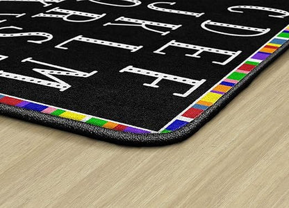 Flagship Carpets Colorful Abc's Multicolor Border Area Rug for Childrens Classroom, at Home Education or Kids Play Room, 4' x 6', Rectangle