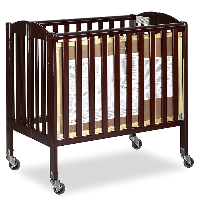 3-in-1 Folding Portable Crib, Espresso, Large