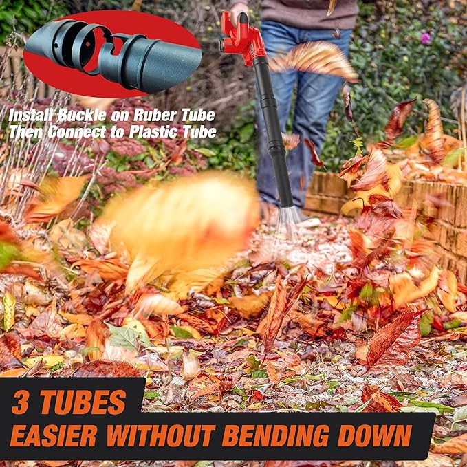 Cordless Leaf Blower for Milwaukee M18 Battery,Electric Jobsite Air Blower with Brushless Motor,6 Variable Speed Up to 180MPH,2-in-1 Handle Electric Blower and Vacuum Cleaner(Battery Not Included)