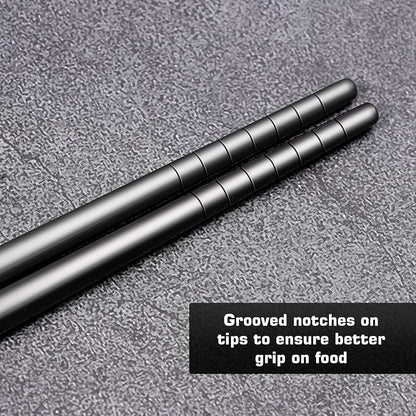 Youda 99.8% Pure TITANIUM Chopsticks Ultralight and Reusable Chopsticks for Camping, Home, Travel (2 Pairs)