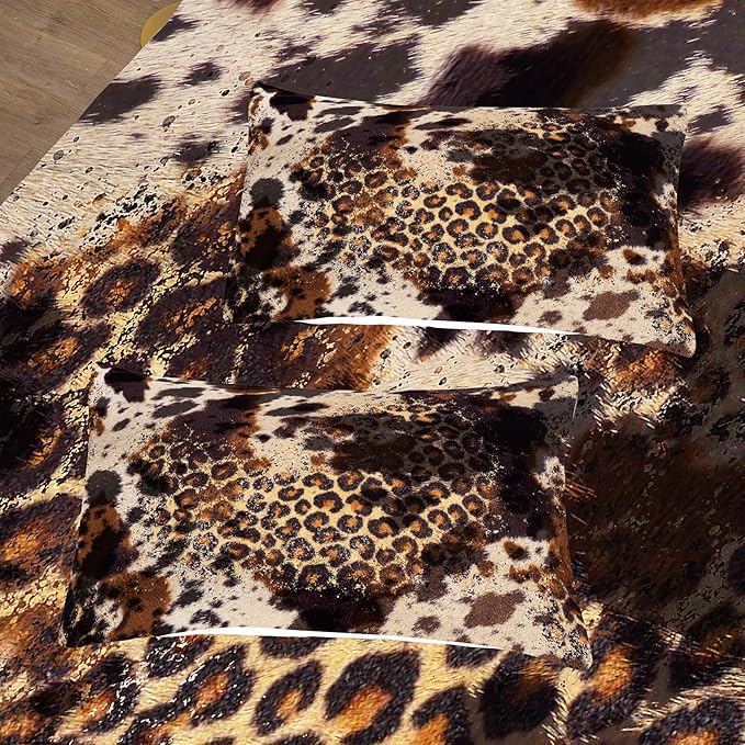 Tailor Shop Cow Print Comforter Sets for Boys Kids Teens,Leopard Comforter Set Twin Size Cow Print Bedding Sets,Leopard Print Comforter with 1 Comforter 1 Pillowcase…