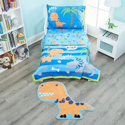Hand Tufted Dinosaur Bedroom or Bathroom Rug - 30x20 in; 100% Cotton Kids Bathroom Mat; Decorative Kids Area Rug