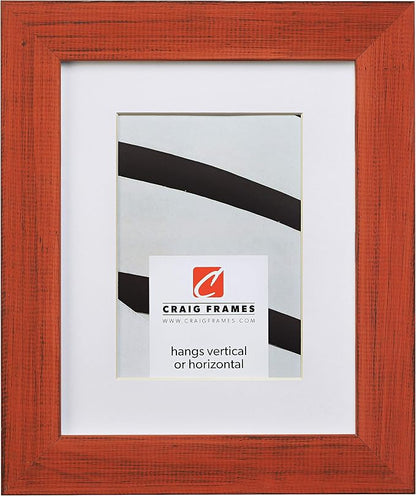 Craig Frames Jasper, 12 x 16 Inch Country Bourbon Orange Picture Frame Matted to Display an 8 x 12 Inch Photo