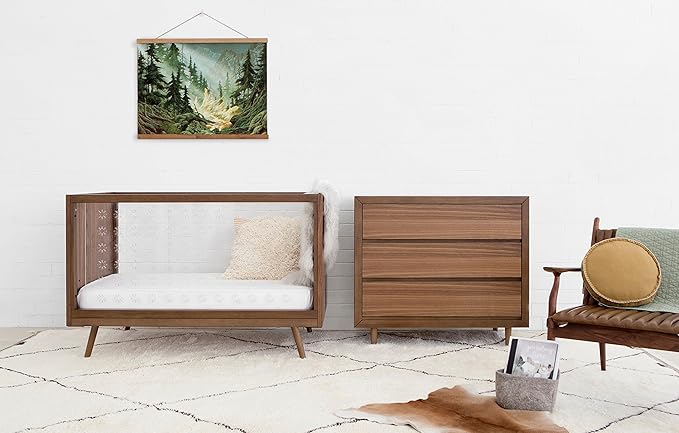 Nifty Clear 3-in-1 Crib in Walnut, Greenguard Gold Certified, 54.63x31.63x35.13 Inch (Pack of 1) (US0300UL)