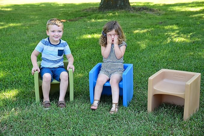 Children's Factory Cube Chair for Kids, Flexible Seating Classroom Furniture for Daycare/Playroom/Homeschool, Indoor/Outdoor Toddler Chair, Fern (CF910-014)