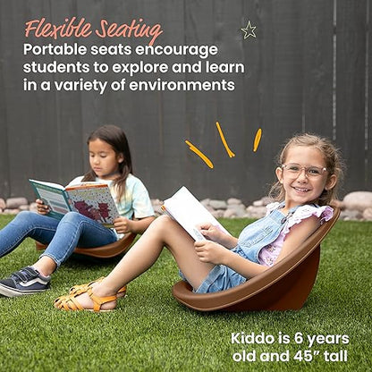 ECR4Kids Leaf Floor Seat, Rocker Chair, Chocolate, 6-Piece