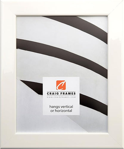 Craig Frames BW26460 12 by 18-Inch Picture Frame, Smooth Wrap Finish, 1.25-Inch Wide, Glossy White