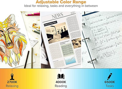 Bostitch Office Dimmable LED Desk Lamp with Adjustable Color Temperature, Black