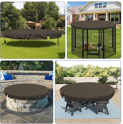 ECOOPTS 6 ft Round Pool Cover for Above Ground Pools, Swimming Pool Cover Protector Winter Safety Cover (Brown)