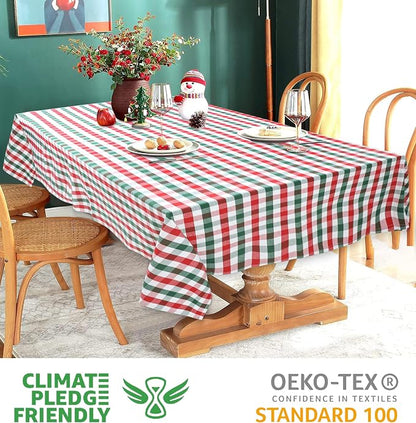 Urban Villa Tablecloth Cotton Tabletop 60x84 (6-8 Seats) Red/Grn/Wht