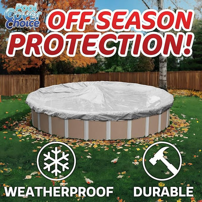 Winter Swimming Pool Cover for 15 ft Aboveground Round Pool Size, Value Plus Choice Series, Solid Material, Color - Denim Blue, Pool Cover Choice 3515-4CHOICE