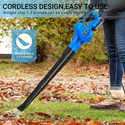 20V Leaf Blower Cordless, Battery Powered Leaf Blower with 2 Battery and Charger, Rechargeable Electric Handheld Leaf Blowers Variable Speed with 2 Tubes for Patio, Lawn, Leaves