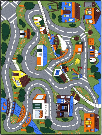 Ottomanson Jenny Children's Collection, Area Rug - 5' x 6'6", Educational Traffic