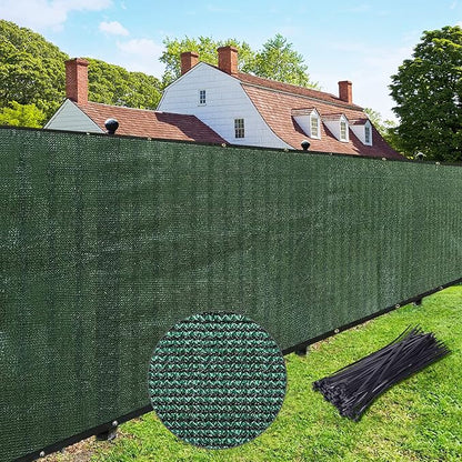 UPGRADE Privacy Fence Screen 3'x47' Dark Green Outdoor 90% Visibility Blockage 170 GSM Mesh Shade Cover Panels for Backyard,Balcony,Home Decoration with Zip Ties,Customized Avaliable
