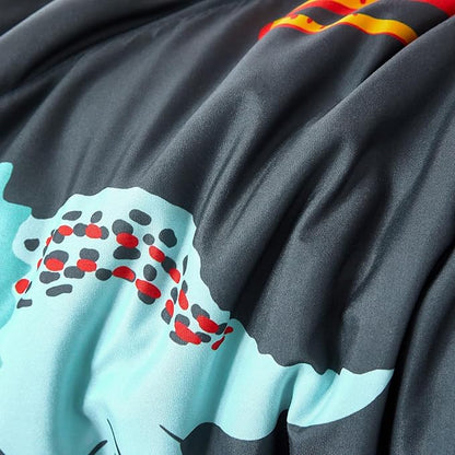 RYNGHIPY Dinosaur Bedding Set Full Size Dinosaur Kids Comforter Set for Boys Girls Soft Breathable Cute Dinosaur Bed Set for All Season (Black,Full)