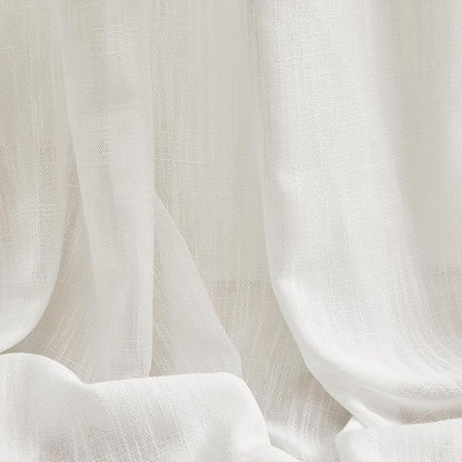MYSKY HOME Short Curtains for Bedroom Small Windows, Light Filtering Sheer Drapes Boho Decor Country Style Kitchen Bathroom Panels Set, Light Filtering Privacy Blind, 50x54, Natural, 2 Pieces