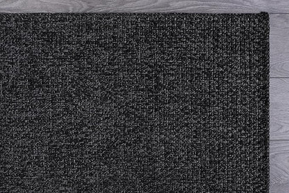 CAMILSON Easy Jute Rug 9x12, Indoor Outdoor Dark Gray Black Farmhouse Area Rugs for Living Room Patio and Kitchen Rug Solid Boho Woven Design Easy-Cleaning Washable Outside Carpet Alfombras (9 x 12)