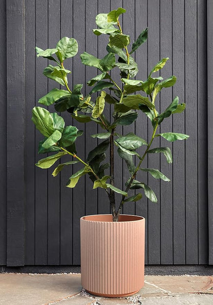 Veradek Demi Series Round Planter for Porch, Patio, Backyard | Durable Plastic-Stone Composite Material | Modern Décor for Tall Plants, Flowers