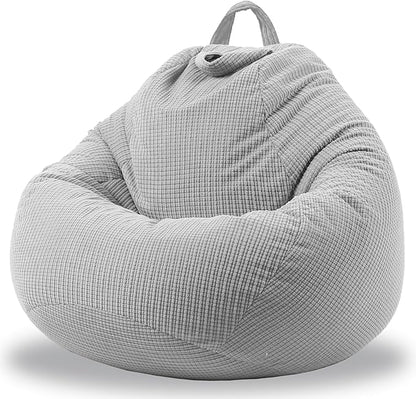 Stuffed Animal Storage Bean Bag Chair Cover (No Filler) Washable Ultra Soft Corduroy Bean Bag Cover for Organizing Plush Toys, Bean Bag for Adults