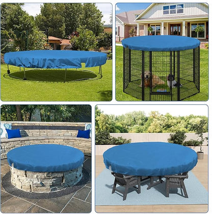ECOOPTS 24 ft Round Pool Cover for Above Ground Pools, Swimming Pool Cover Protector Winter Safety Cover (Blue)