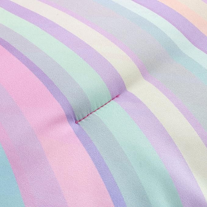 Btargot Super Soft 6 Pieces Gradient Wavy Line Comforter Set, Colorful Glitter Rainbow Star Pattern Bedding Set for Boys Girls Teens, Twin Pink Green