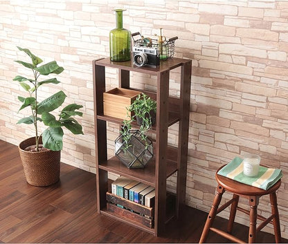 IRIS USA 3-Tier 16" Medium Open Wooden Bookshelf with Adjustable Shelves, Easy Assembly Bookcase Farmhouse Shelf for Small Spaces Bedroom Office Living Room Indoor, Brown