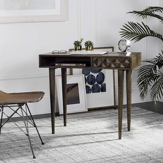 Safavieh Home Office Zinnia Modern Walnut Brown 1-drawer Desk