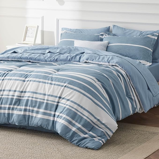 Bedsure Comforter Set Queen - Bed in a Bag Queen 7 Pieces, Bedding Sets Bed Set with Comforter, Sheets, Pillowcases & Shams