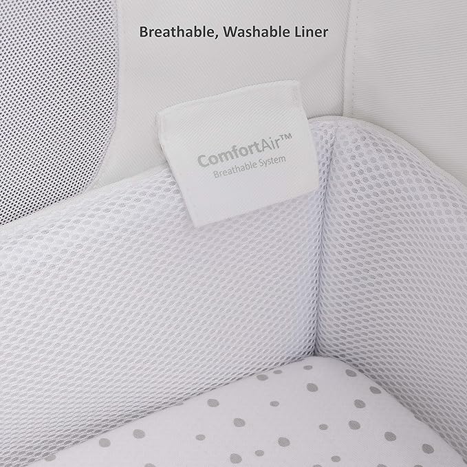 SnuzPod4, Bassinet Bedside Sleeper - Comfortable Baby Crib and Bed, 3D Breathable Mattress, Fits Bed with Adjustable Max. Height of 28.5”, Machine Washable Mesh Liner (White)