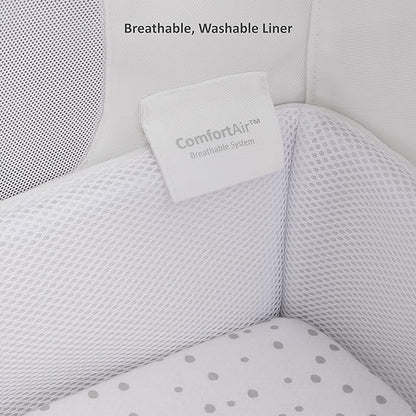 SnuzPod4, Bassinet Bedside Sleeper - Comfortable Baby Crib and Bed, 3D Breathable Mattress, Fits Bed with Adjustable Max. Height of 28.5”, Machine Washable Mesh Liner (White)