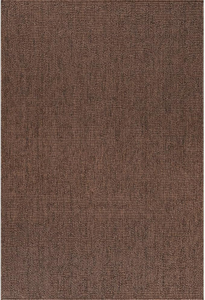CAMILSON Easy Jute Rug 4x6, Indoor Outdoor Brown Color Fiber Area Rugs for Living Room Patio and Kitchen Rug, Solid Boho Woven Design, Easy-Cleaning, Washable Outside Carpet Alfombras (4 x 6)