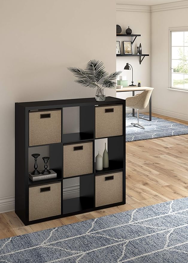 ClosetMaid 4593 Decorative Open Back 9-Cube Storage Organizer, Black