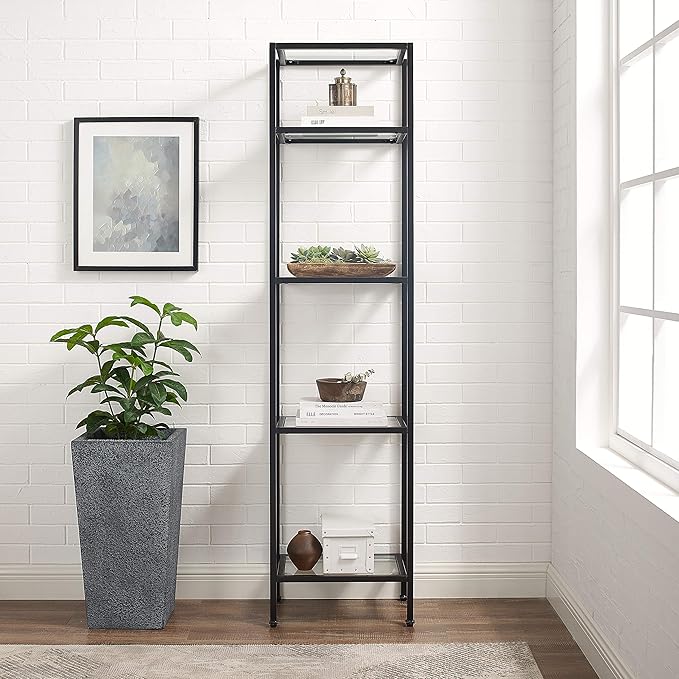 Crosley Furniture Aimee Narrow Etagere Bookcase, Oil-Rubbed Bronze