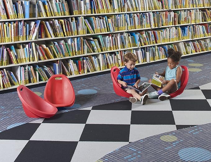 American Plastic Toys Kids Scoop Rocker Chairs for Toddlers & Kids Ages 3 and Up | 6-Pack Blue & Red | Made in USA from Safe Plastics | Great for Indoor and Outdoor Activities