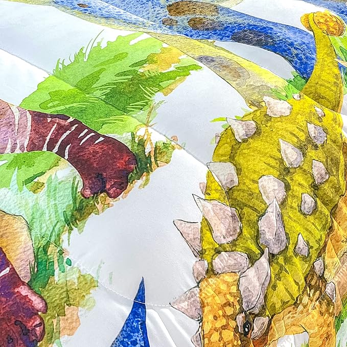 CVHOUSE Dinosaur Bedding Set,Dinosaur Comforter,Dinosaur Comforter Set Full,Microfiber Quilt Set with 1 Comforter and 2 Pillow Cases