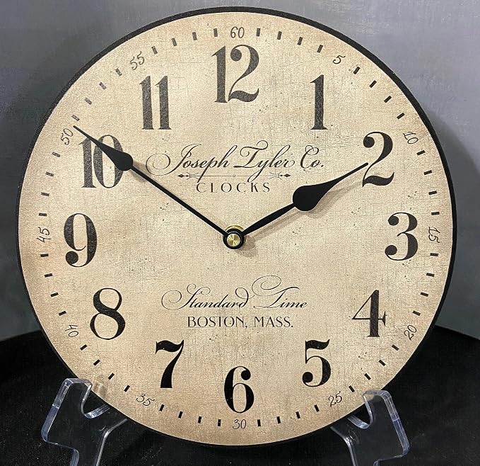 The Big Clock Store Prescott Parchment Wall Clock | Handcrafted in USA | Silent Non-Ticking Mechanism | Beautiful Color | Rustic Decor for Living Room | Battery Operated (24-Inch)