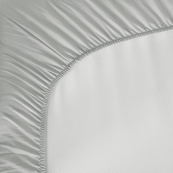 NTBAY Toddler Bedding Set - 4 Piece Soft and Breathable Crib Bedding Set for Boys and Girls, Includes Quilted Comforter, Fitted Sheet, Flat Top Sheet and Envelope Pillowcase, Light Grey