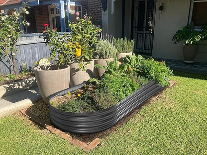 Land Guard Galvanized Raised Garden Bed Kit, Galvanized Planter Raised Garden Boxes Outdoor, Oval Large Metal Raised Garden Beds for Vegetables(Grey)4×2×1ft(1pcs)