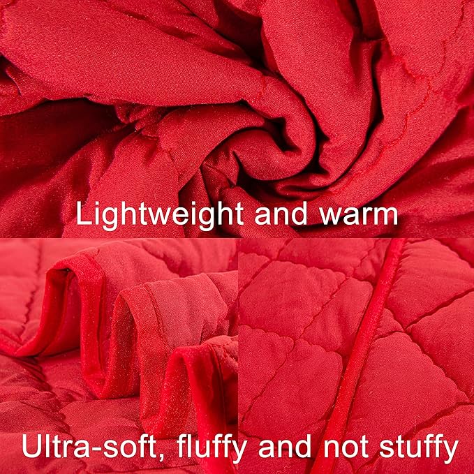 NTBAY Toddler Bedding Set - 4 Piece Soft and Breathable Crib Bedding Set for Boys and Girls, Includes Quilted Comforter, Fitted Sheet, Flat Top Sheet and Envelope Pillowcase, Wine Red