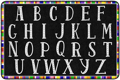Flagship Carpets Colorful Abc's Multicolor Border Area Rug for Childrens Classroom, at Home Education or Kids Play Room, 4' x 6', Rectangle