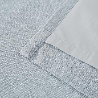 Vision Home Blue Fog Pinch Pleated Full Blackout Curtains Linen Blended Room Darkening Window Curtains 102 inch for Living Room Bedroom Thermal Insulated Pinch Pleat Drapes with Hooks 60" Wx102 Lx1