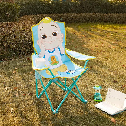 Idea Nuova Kids Indoor-Outdoor Folding Camp Chair with Carry Case, Cocomelon