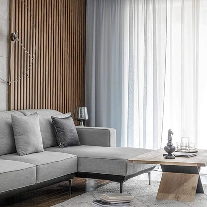 Home Brilliant Light Gray Curtains Window Treatment for Bedroom Semitransparent Panels Set of 2 Drapes for Living Room, 54 x 84 inch Length