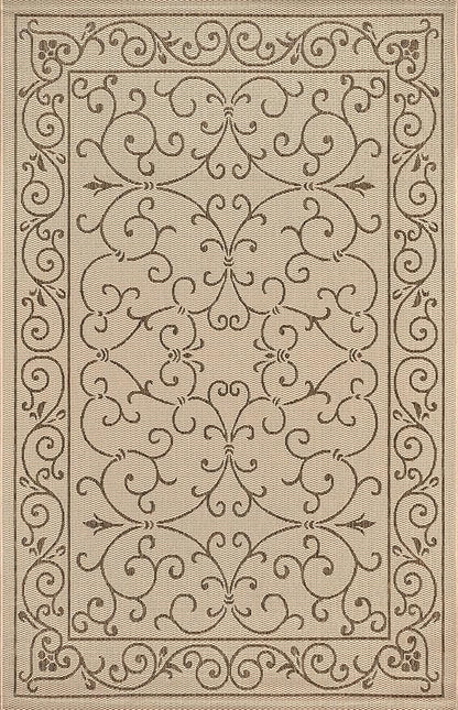 JONATHAN Y Vintage Filigree Indoor Outdoor Area Rug 10X14 Beige/Brown, Charleston Textured Weave for Backyard, Patio, Porch, Easy-Cleaning, High Traffic, Pet-Friendly, Non-Shedding (SMB106A-14)