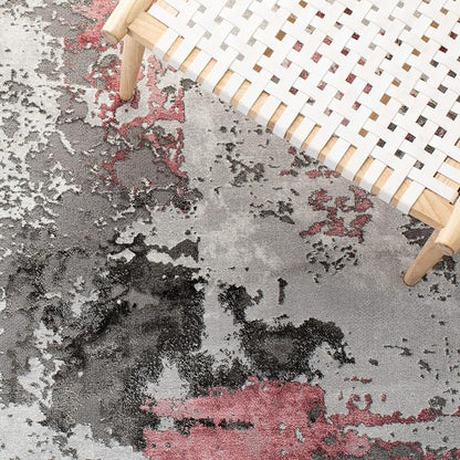 SAFAVIEH Craft Collection X-Large Area Rug - 12' x 15', Grey & Pink, Modern Abstract Design, Non-Shedding & Easy Care, Ideal for High Traffic Areas in Living Room, Bedroom (CFT820U)
