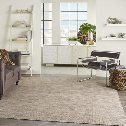 Nourison Positano Indoor-Outdoor Beige 5' x 7' Area Rug, Easy Cleaning, Non Shedding, Bed Room, Living Room, Dining Room, Backyard, Deck, Patio (5x7)