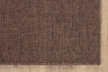 CAMILSON Easy Jute Rug 4x6, Indoor Outdoor Brown Color Fiber Area Rugs for Living Room Patio and Kitchen Rug, Solid Boho Woven Design, Easy-Cleaning, Washable Outside Carpet Alfombras (4 x 6)
