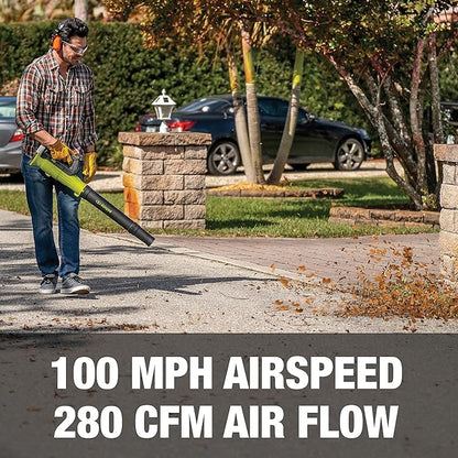 Sun Joe 24V-TB-LTE-P1 24-Volt IONMAX Jet Blower Cordless Compact Turbine Leaf Blower 100-MPH, Promotional Kit (w/ 2.0-Ah Battery and Charger)