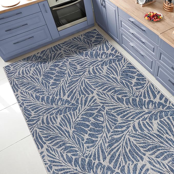 Keen Home Design Terrace Outdoor Area Rug - 8x10 Washable Indoor/Outdoor Rug for Patio, Kitchen, Balcony, Beach, Garden, Deck and Porch, Size: 7'7"x10'