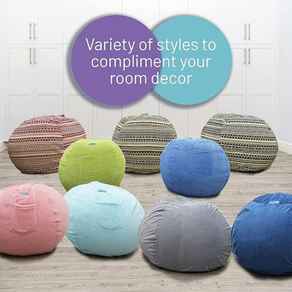 EMMandSOPHIE Kids Bean Bag Chair - Bean Bag Chair Kids- Toddler Bean Bag Chair- Bean Bag Stuffed Animal Storage -Bean Bag Chairs for Kids -Stuffed Animal Bean Bag Storage - Kid Bean Bag Chair